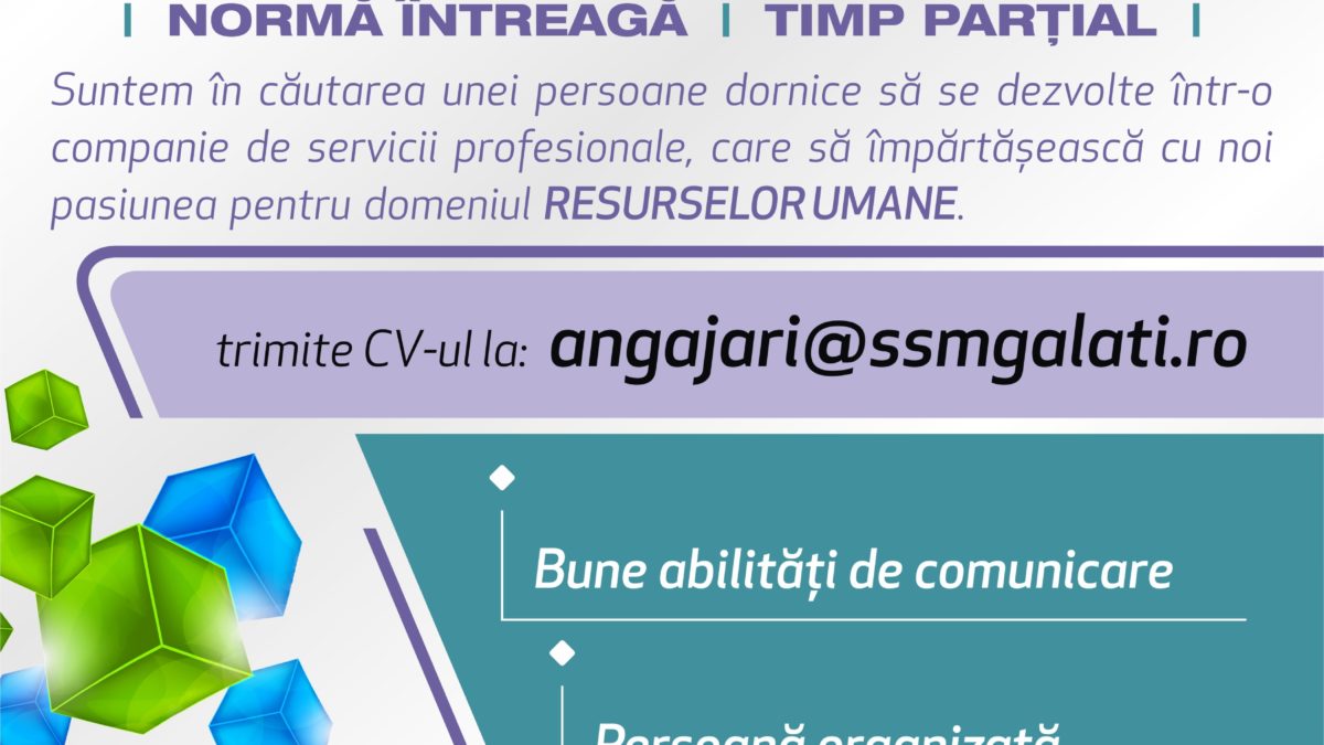Anunț angajare Inspector Resurse Umane